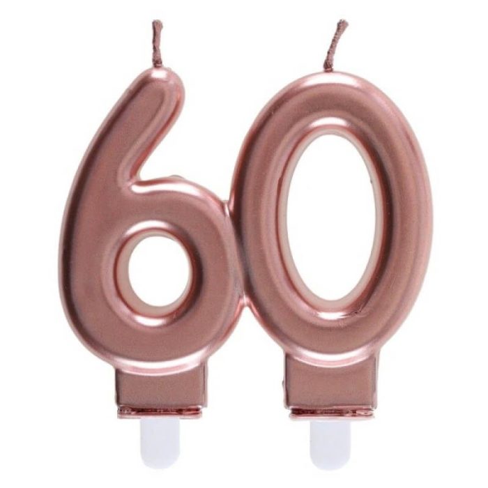 Festivitré Bougie Metallisee Rose Gold Age 80 Ans 4