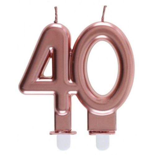 Festivitré Bougie Metallisee Rose Gold Age 80 Ans 6