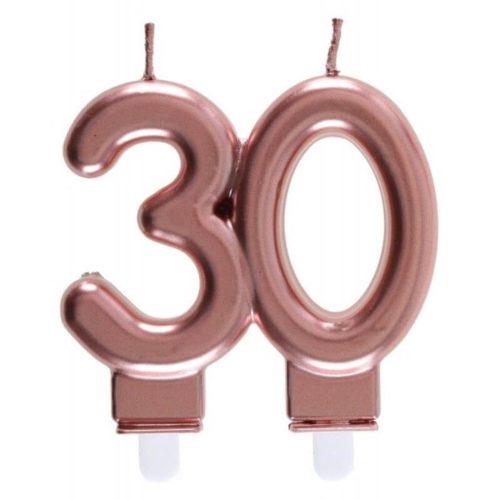 Festivitré Bougie Metallisee Rose Gold Age 80 Ans 7