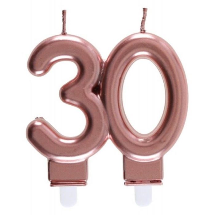 Festivitré Bougie Metallisee Rose Gold Age 80 Ans 7