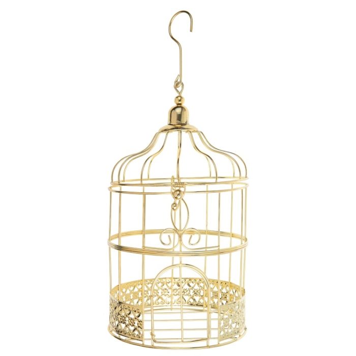 Festivitré Petite Tirelire Cage Metal Doree