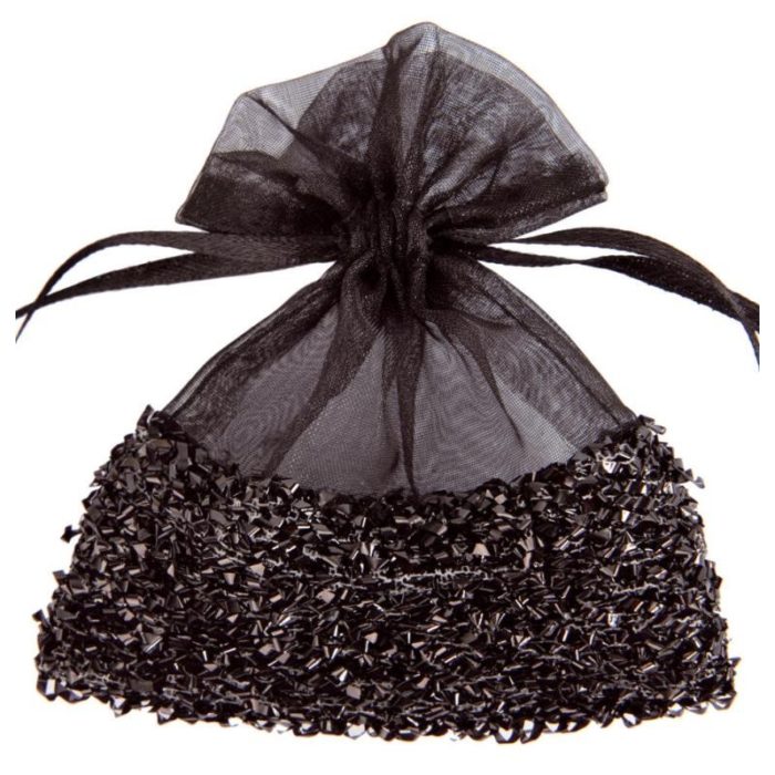 Festivitré Sachets A Dragees Organdi Resille Noir Les 6