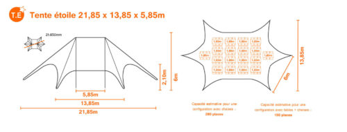 Festivitré Schema Tente Etoile 2185 X 1385 X 6m 2
