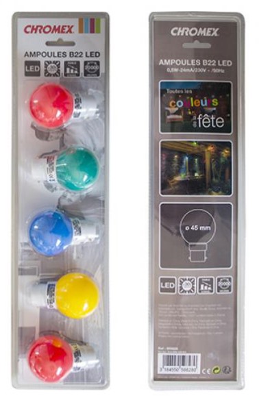 Festivitré BLISTER 5 AMPOULES B 22 MULTICOLORE
