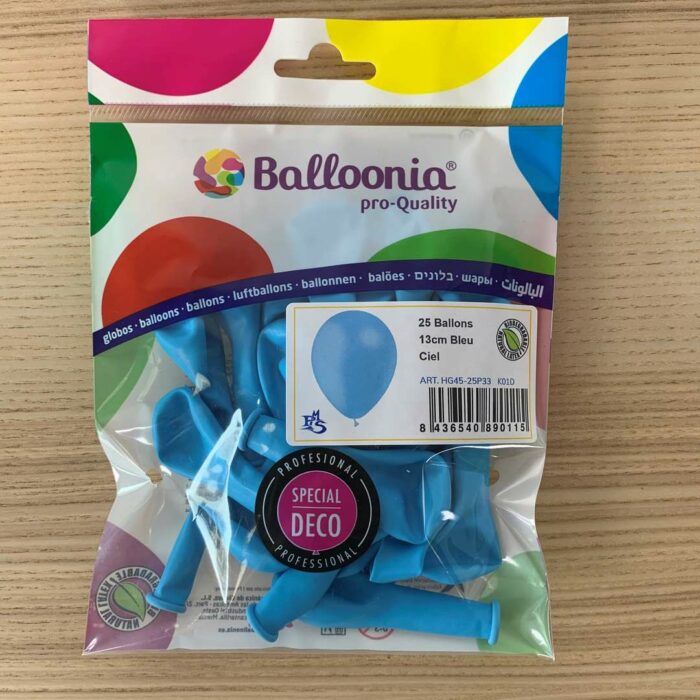 Festivitre Pochette 25 Ballons Bleu Ciel 13cm