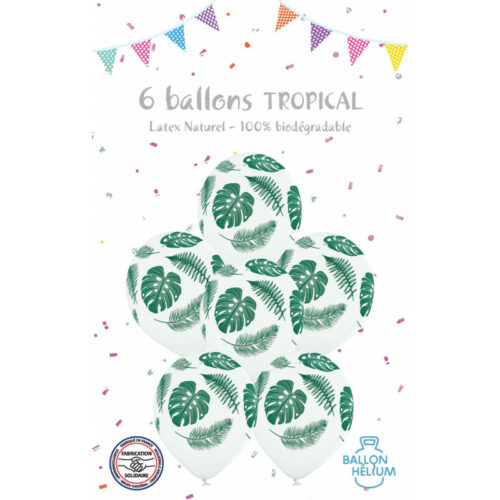 Festivitre 6 Ballons Latex Tropical 30 Cm