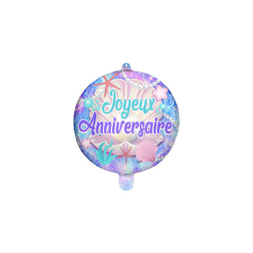 Festivitre Ballon Foil 45cm Joyeux Anniversaire Coquillages 1