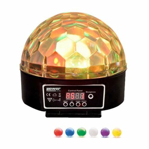 Festivitre Demie Sphere A Led 6x3w Rgbwap Finition Noire