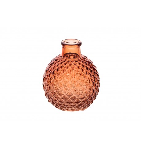 Festivitre Vase Verre Josephine Terracotta Dia 8cm X 9 5cm Ht