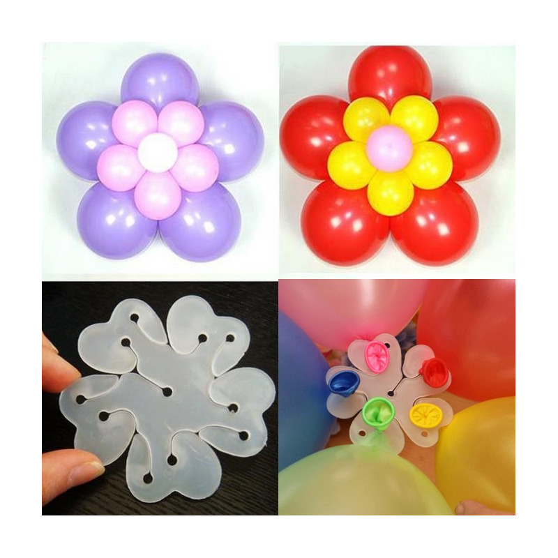 Festivitre Supports Ballons Forme Fleur X10 8 Cm 2