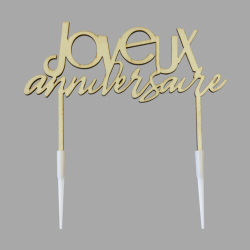 Festivitre Decoration De Gateau Joyeux Anniversaire Bois