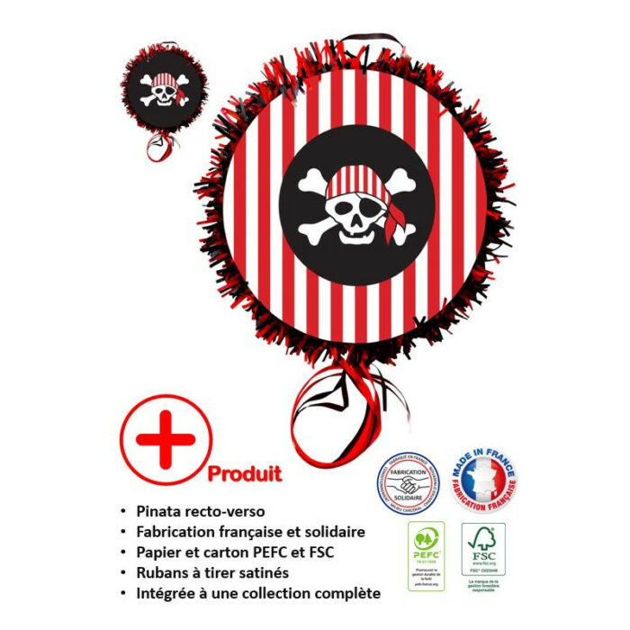 Festivitre Pinata A Tirer 2 Faces Pirate 2