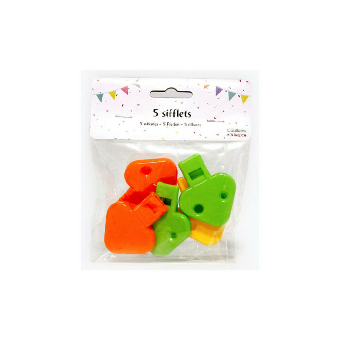 Festivitre Set De 5 Sifflets Plastiques 1